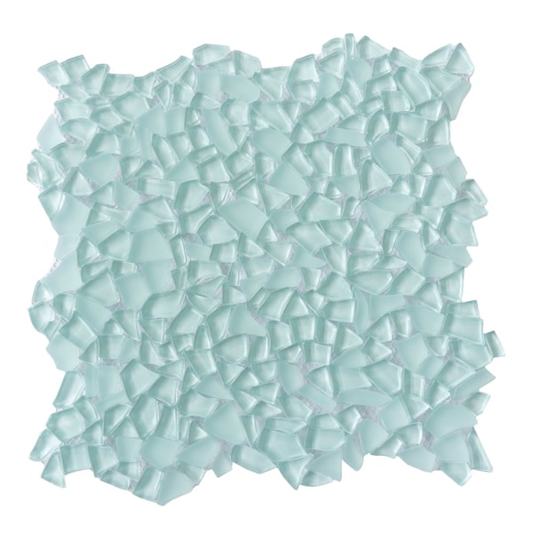 Apollo Tile Aquamarine Pebble 4.83 sq.ft 11.8 in. x11.8 in. Glass Mosaic Tile, 5PK APLGEM995EC20 - main